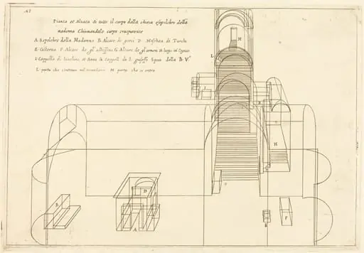 Plan and Elevation of the Church of the Madonna's Sepulchre