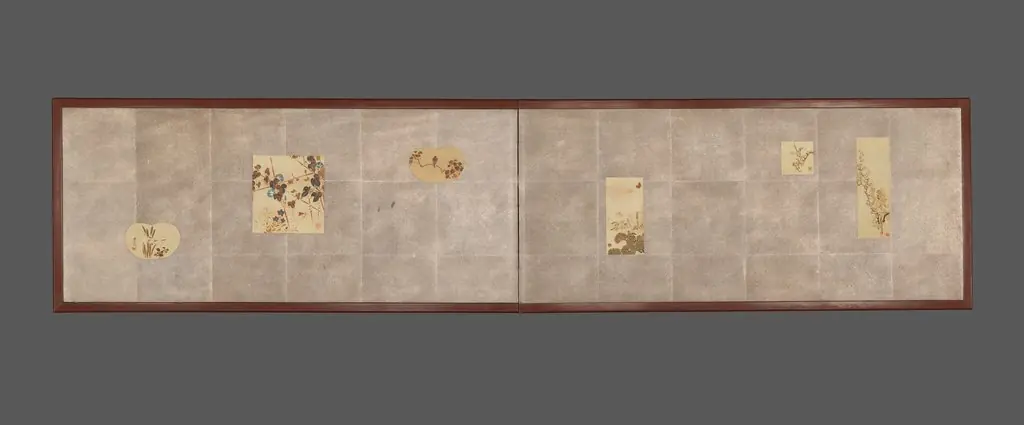 Folding Screen for Tea Ceremony with Six Bird-and-Flower Paintings