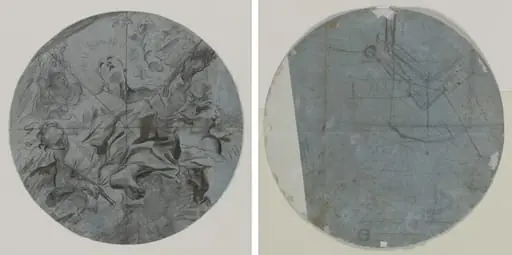 Apotheosis of a Saint (recto); Architectural Sketch(?) (verso)