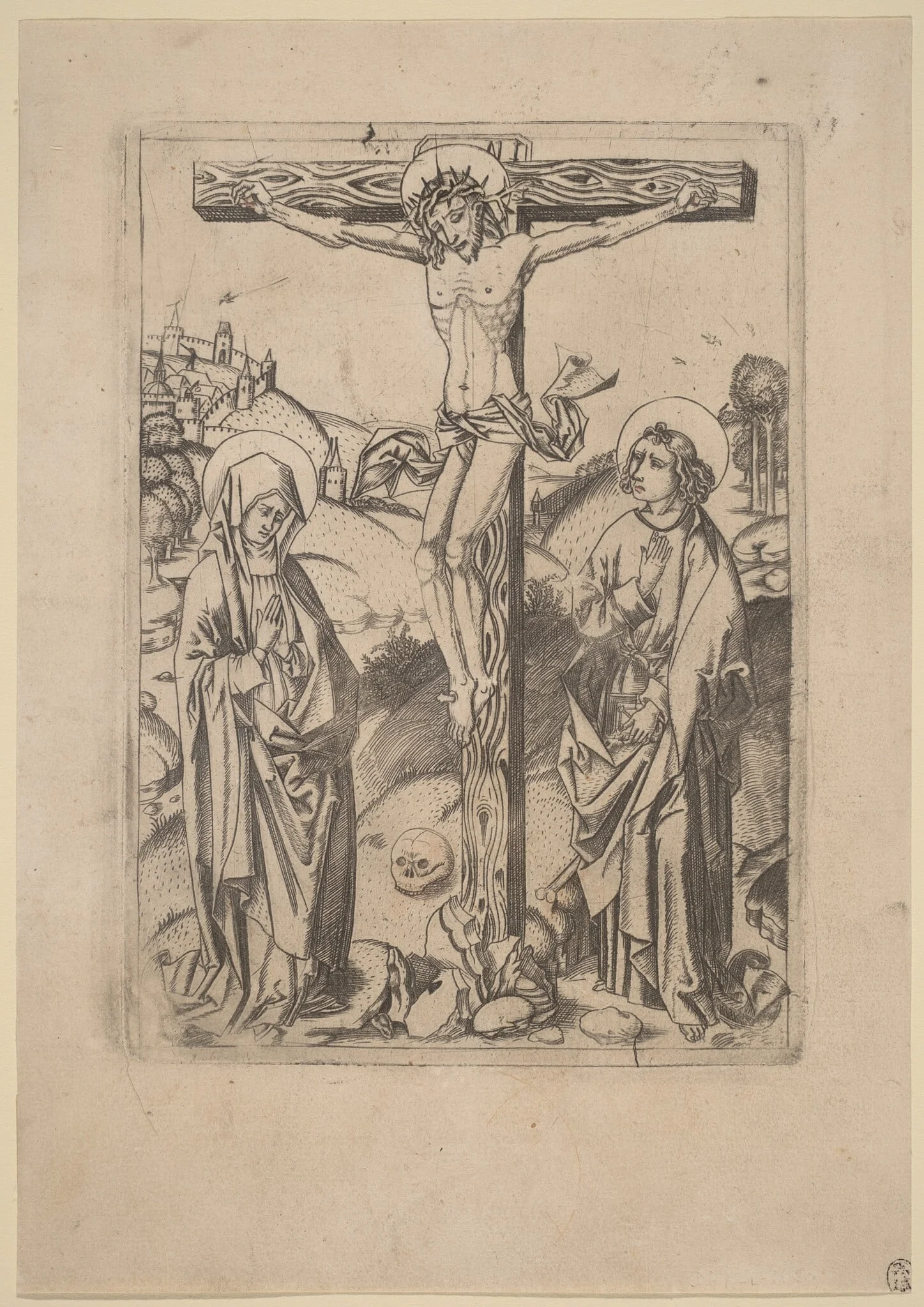 The Crucifixion, by Netherlandish 15th Century, ink, 1485