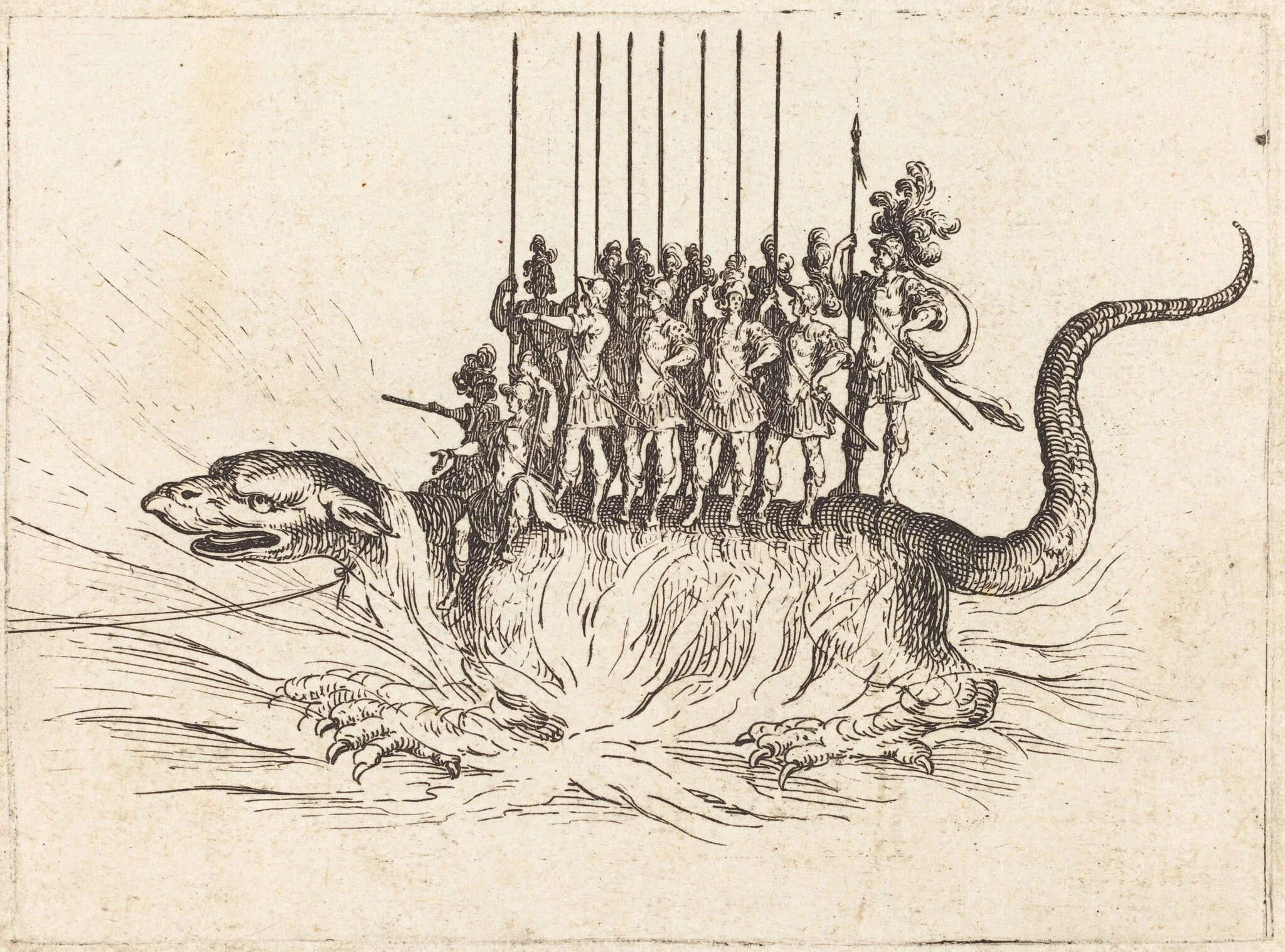 Entry of Monseigneur Henry de Lorraine, Marquis de Moy, under the Name of Pirandre, by Jacques Callot, ink, 1627