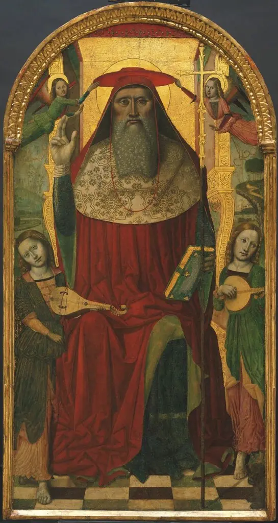 Enthroned Saint Jerome, with Angels