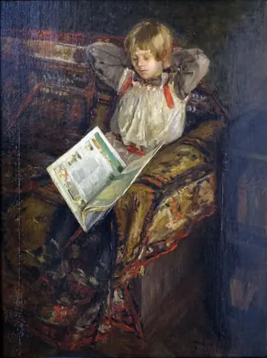 Fetiță citind (Amalia Uhde)