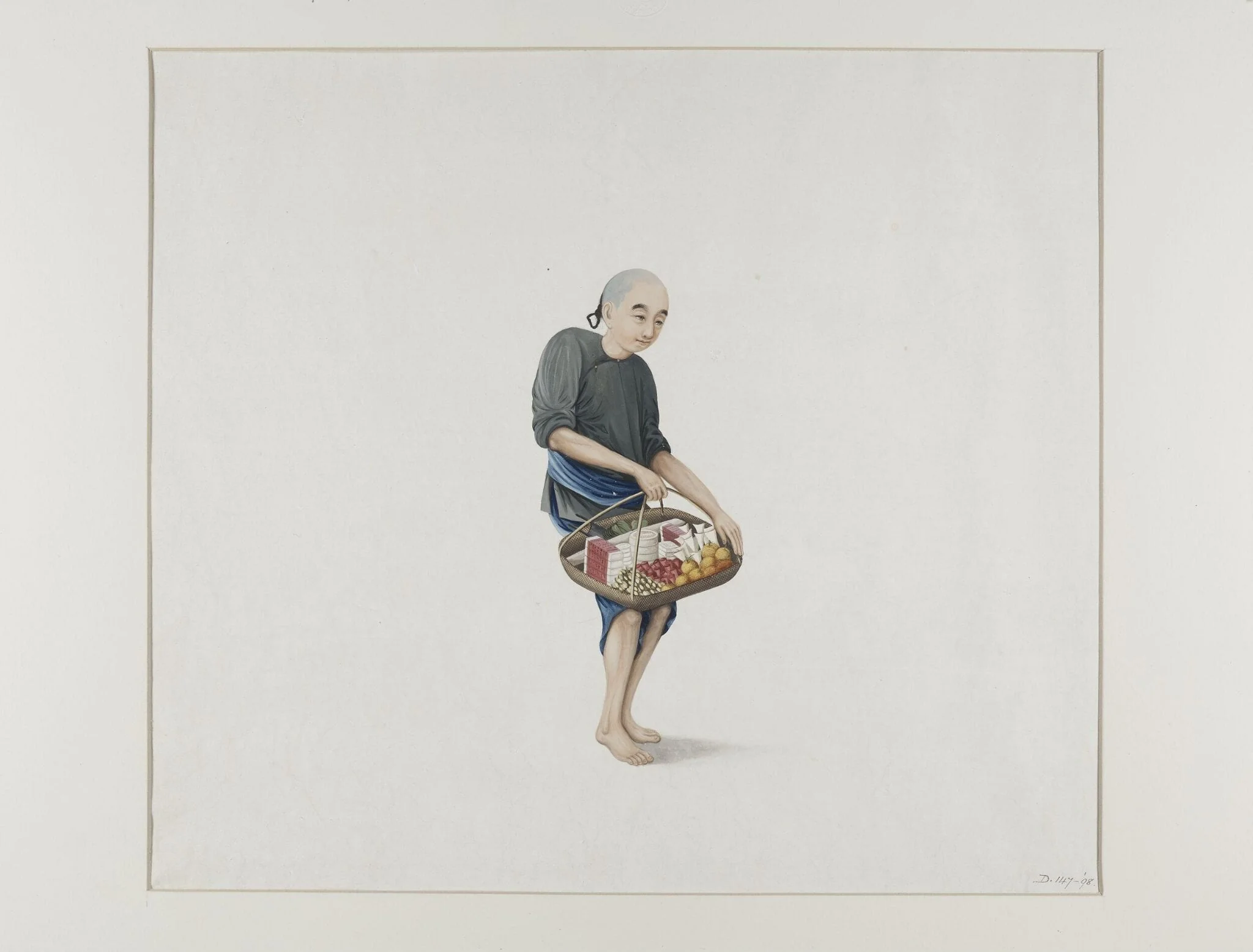 Boy Selling Cakes, by Puqua, paint, 1790