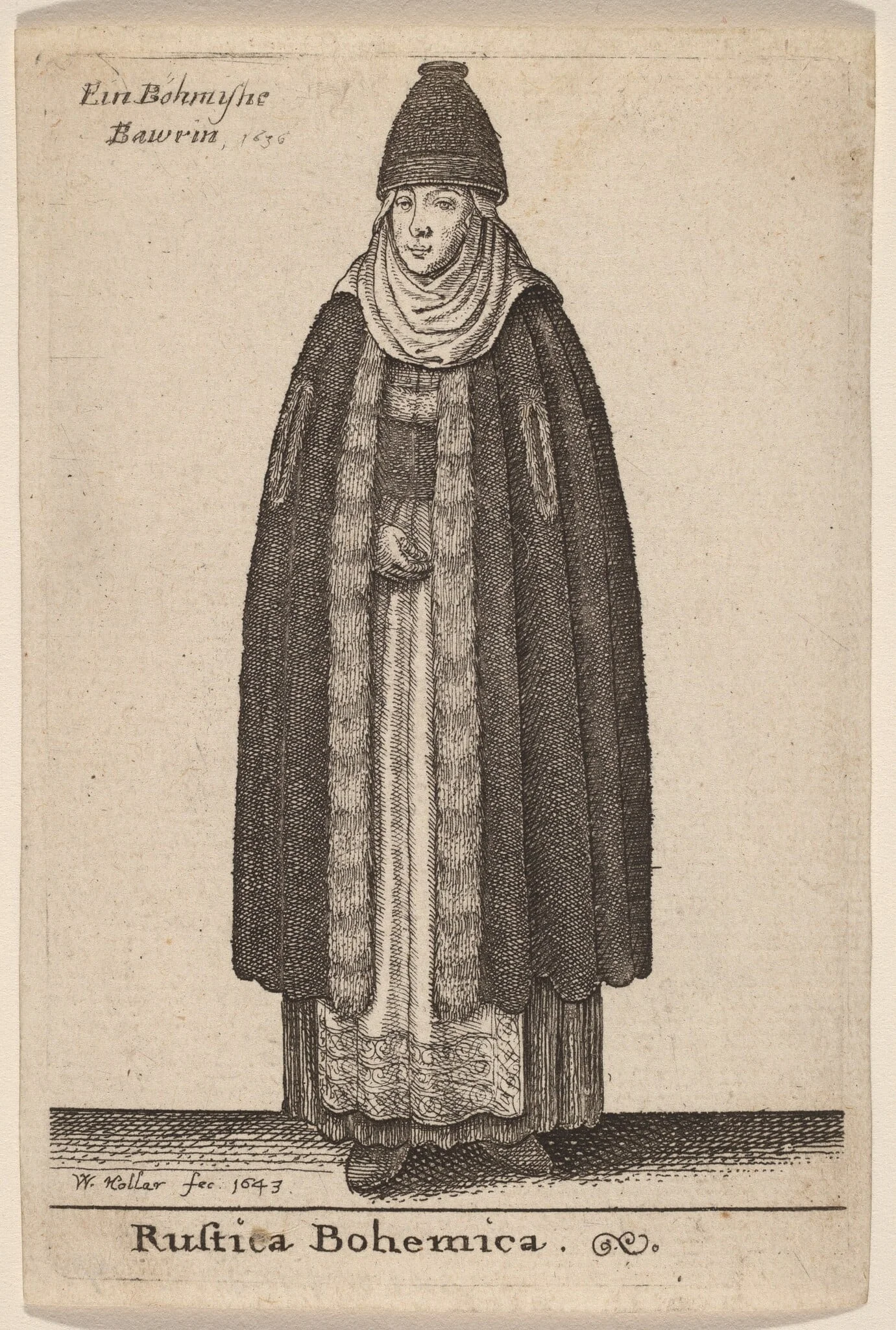 Rustica Bohemica, by Wenceslaus Hollar, ink, 1643