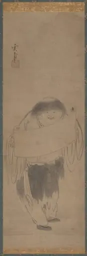 Kanzan Holding a Scroll