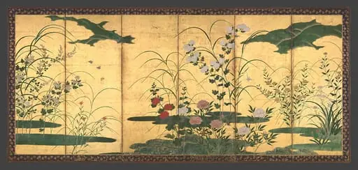 四季花草図屏風|Flowers and Grasses of the Four Seasons