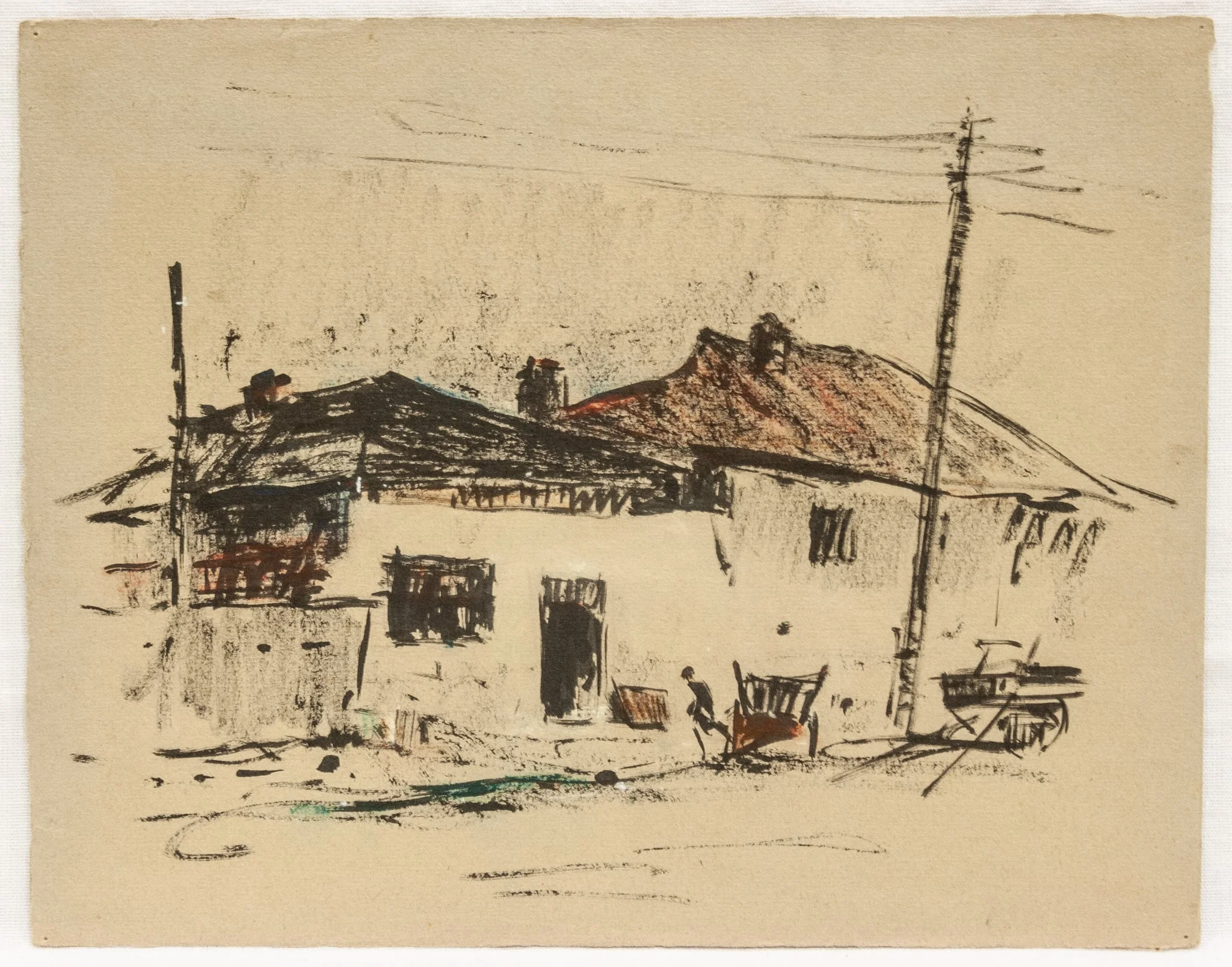 Peisaj cu case vechi, by Nicolae Furduescu, 1950