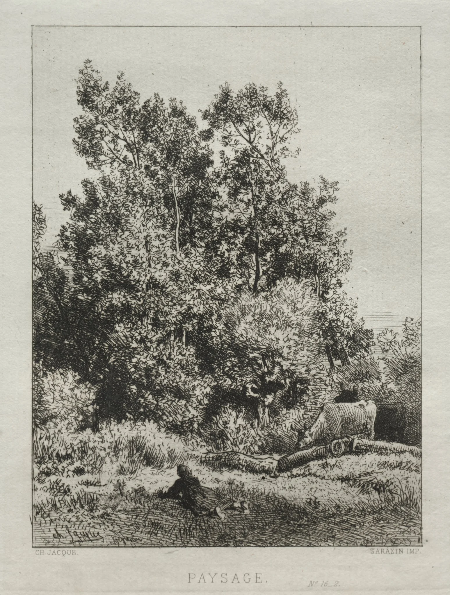 Landscape, by Charles Jacque, 1864
