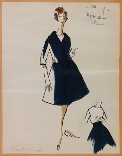 Tailleur noir à jupe ample