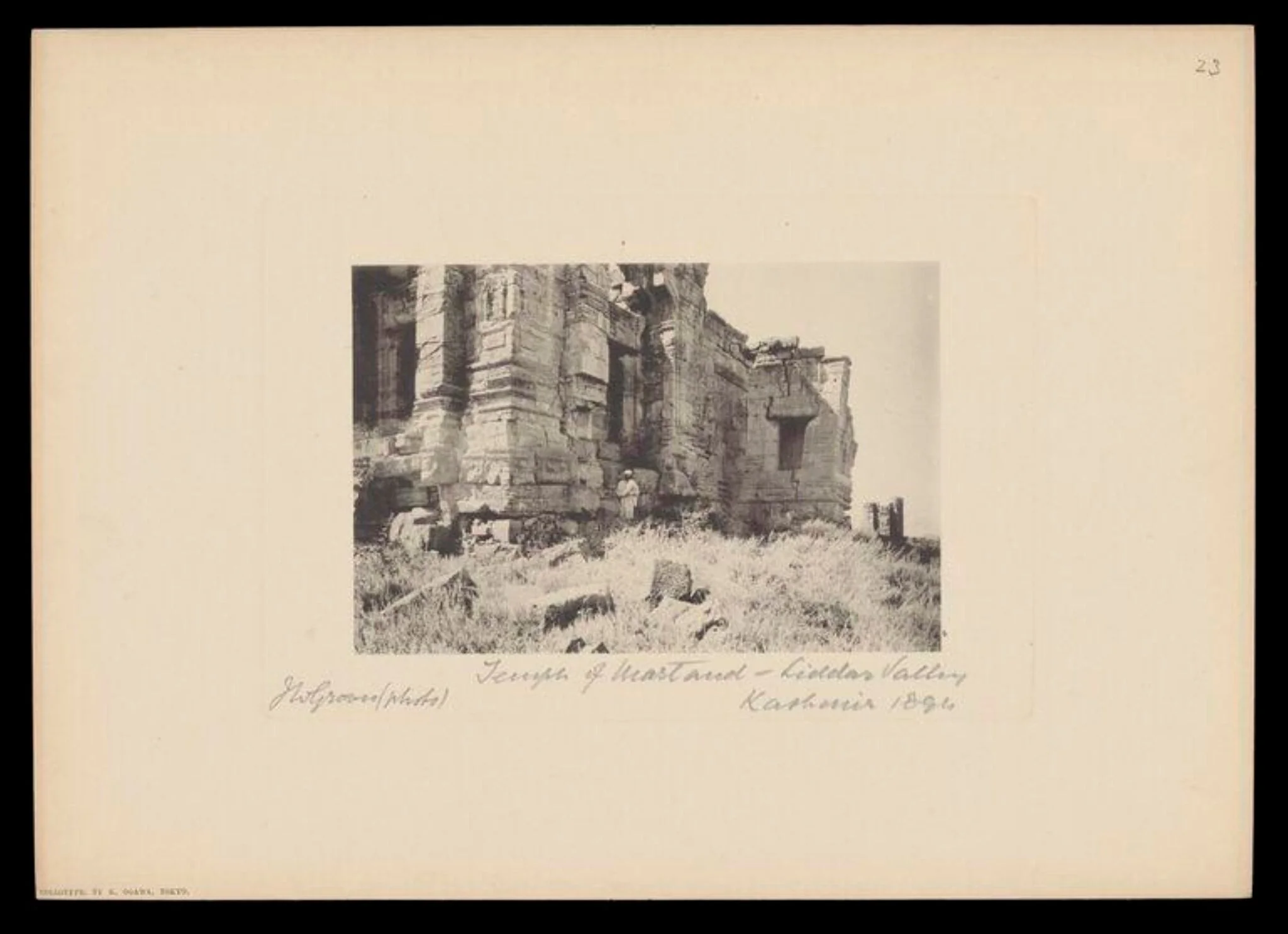 Temple of Martand, Liddar Valley, Kashmir, by J.W. Groves, photographic, 1894