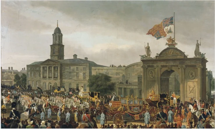 George IV, King of England, Entering Dublin, by William Turner, oil, 1821