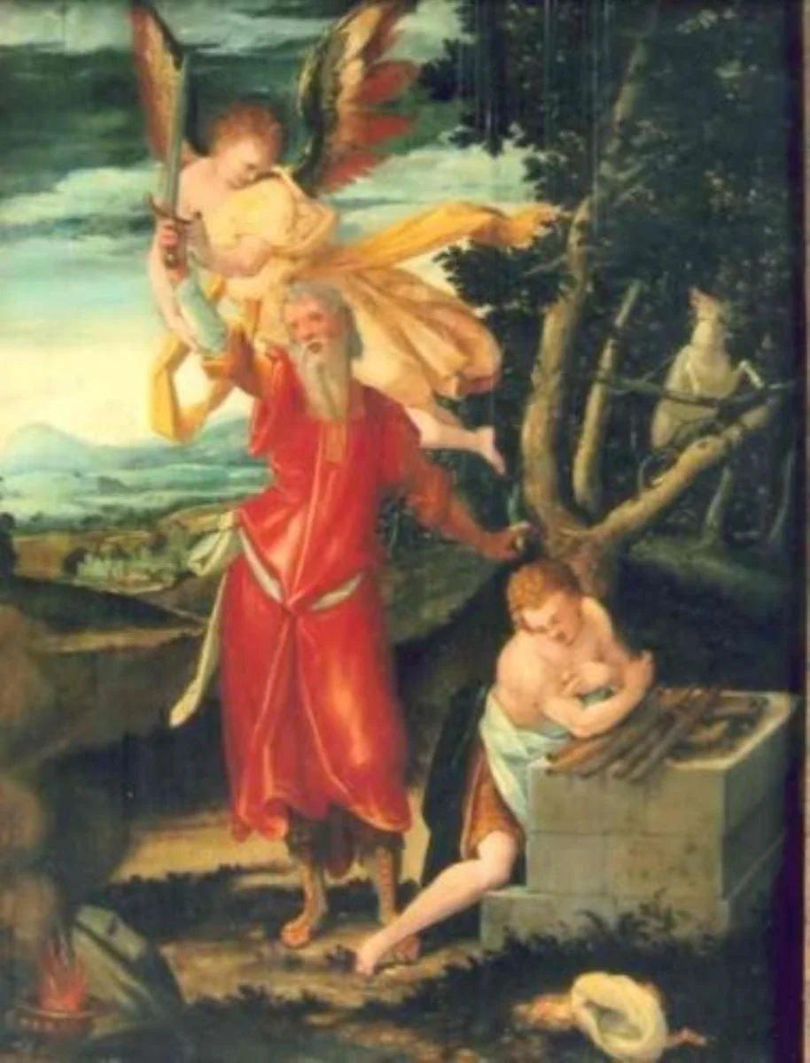 Abraham sacrificând pe Isaac, by Johann Anton Brew, unspecified, 1579