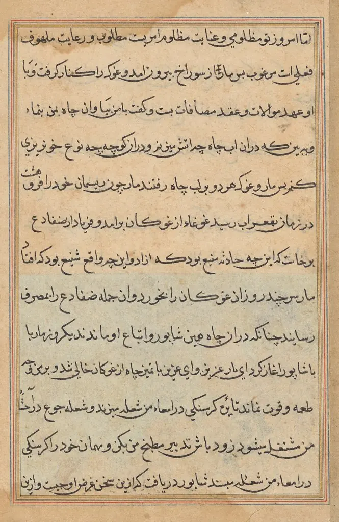 Page from Tales of a Parrot (Tuti-nama): text page