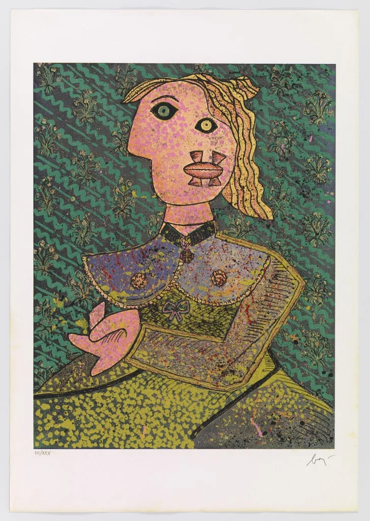 Untitled, by Enrico Baj, ink, 1972