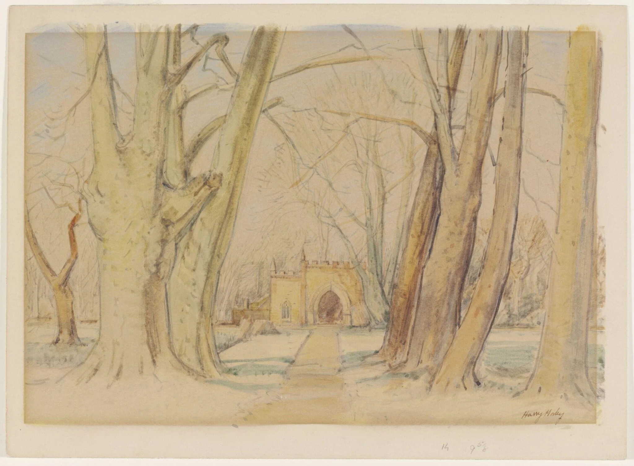 Benden Abbey, Wool, by Harry Morley, watercolor, 1940