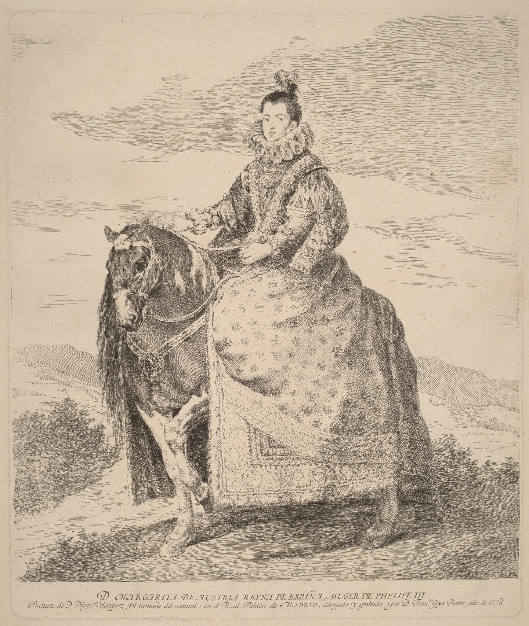 Margarita de Austria, by Francisco Goya, ink, 1778