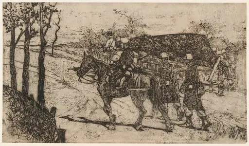 a) Artillery on Mission (recto); b) Artillery on Mission (verso) (Artiglieria da campagna)