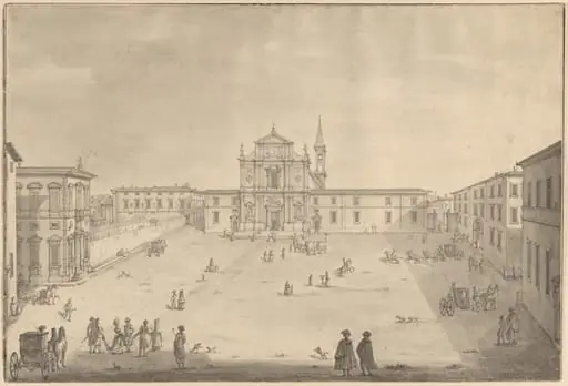 A View of the Piazza San Marco in Florence
