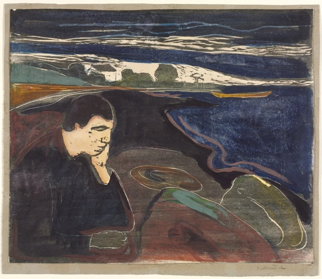 Evening, Melancholy I, by Edvard Munch, 1896