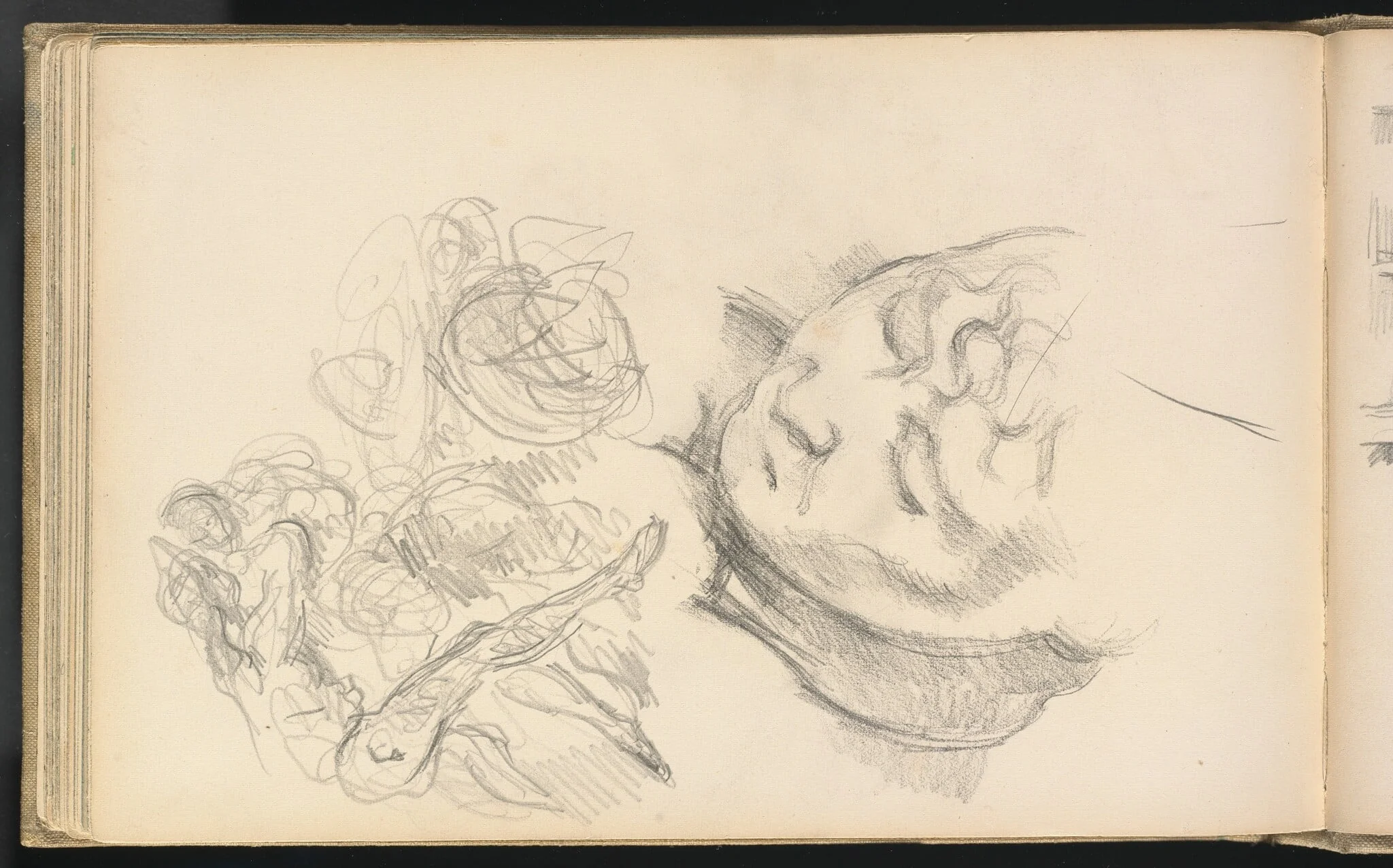 Studies Including Madame Cezanne, by Paul Cezanne, graphite, 1886