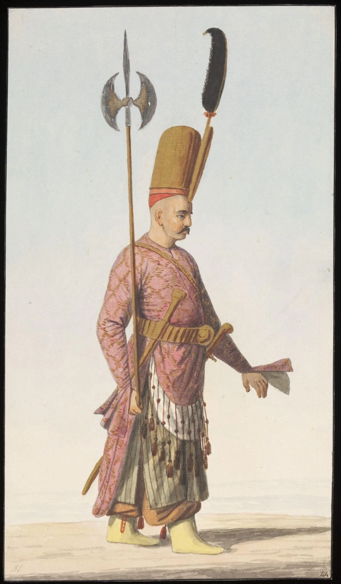 An official of the Sultan, by Anonymous Greek artist, watercolor, 1809