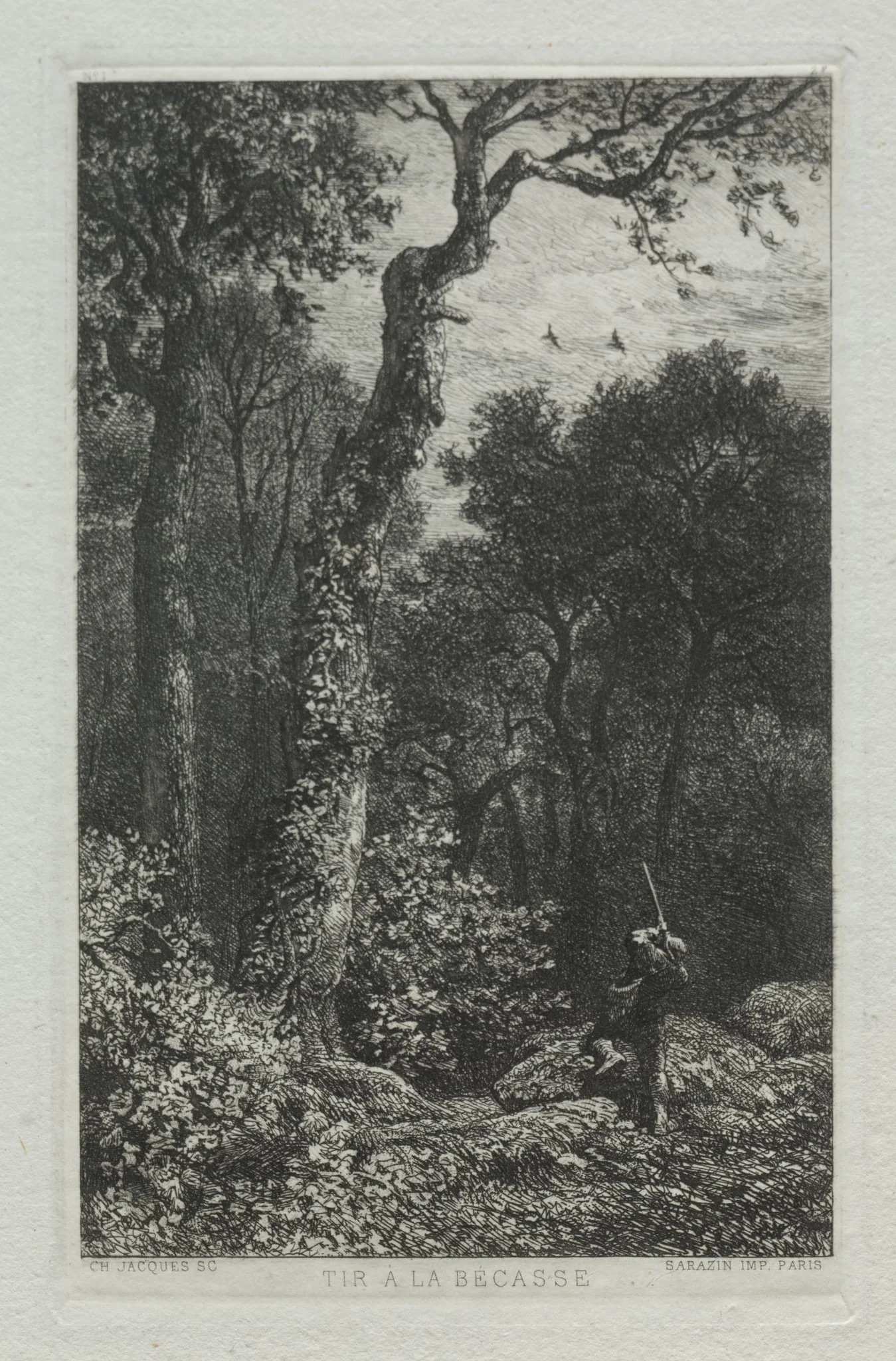 Shooting the Woodcock, by Charles Jacque, 1864