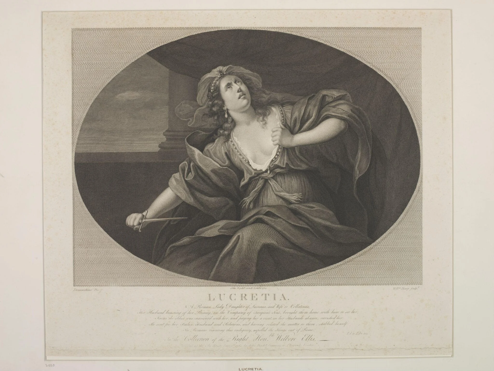 Lucretia, by William Sharp, 1784