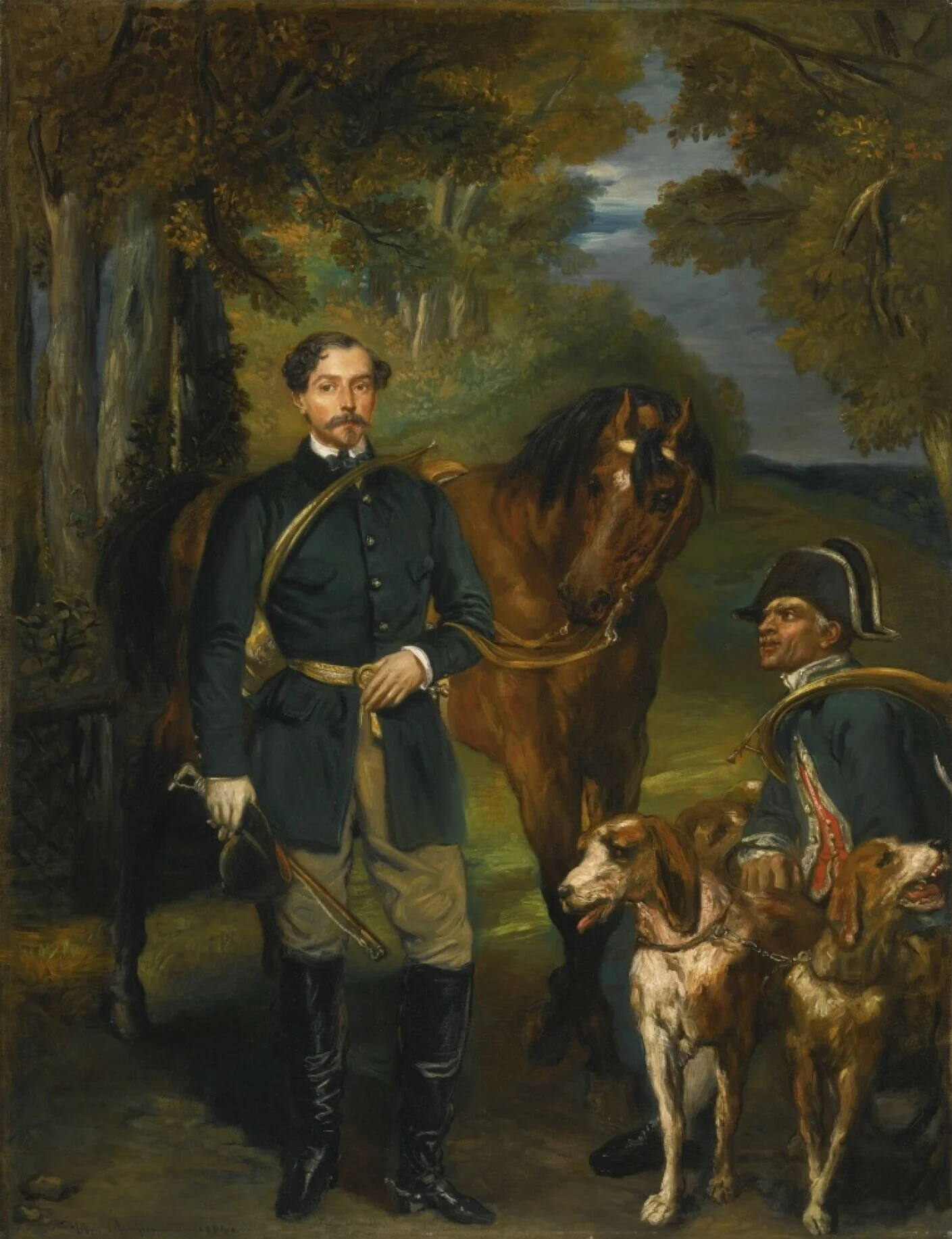 Portrait du comte Oscar de Ranchicourt partant pour la chasse à courre, by Théodore Chassériau, oil, 1854