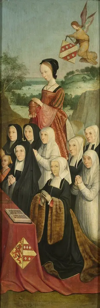 Memorial Panel with Nine Female Portraits, inner right wing of an altarpiece