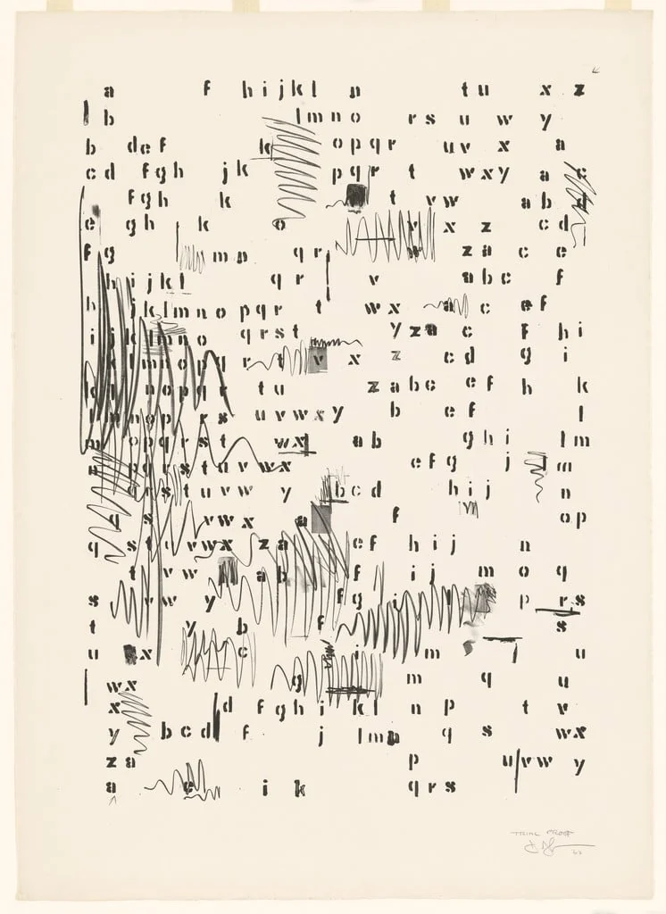 Untitled, by Jasper Johns, ink, 1962