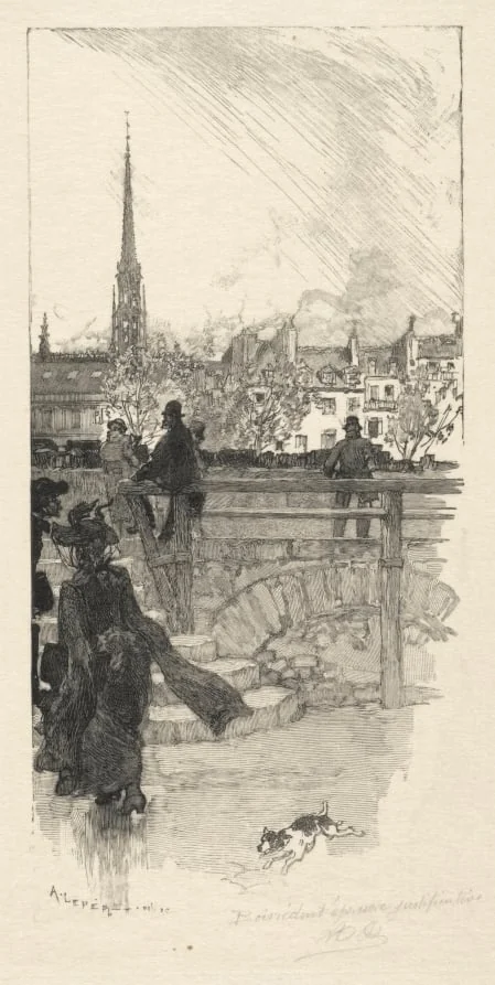 Quai des Grands Augustins, Paris, by Auguste Lepère, 1886