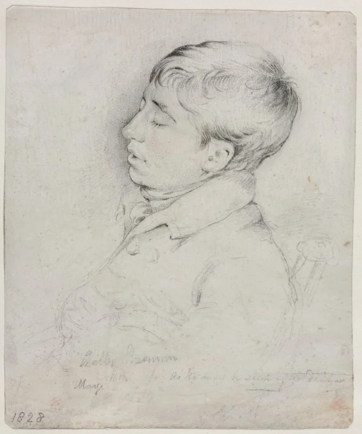 A Portrait of Welby Sherman Asleep in a Chair, by George Richmond, 1828