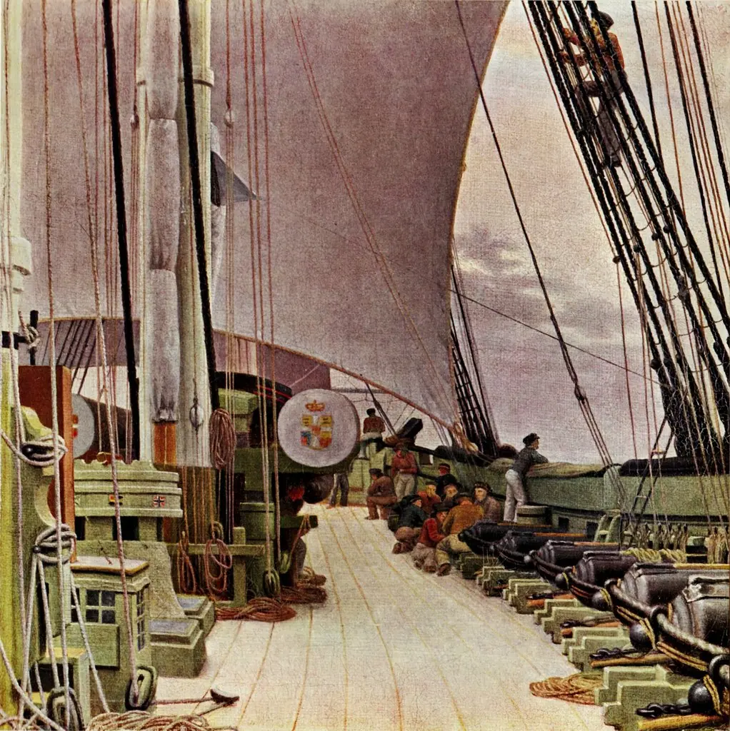 The Starboard Battery and the Deck of the Corvette "Najaden"