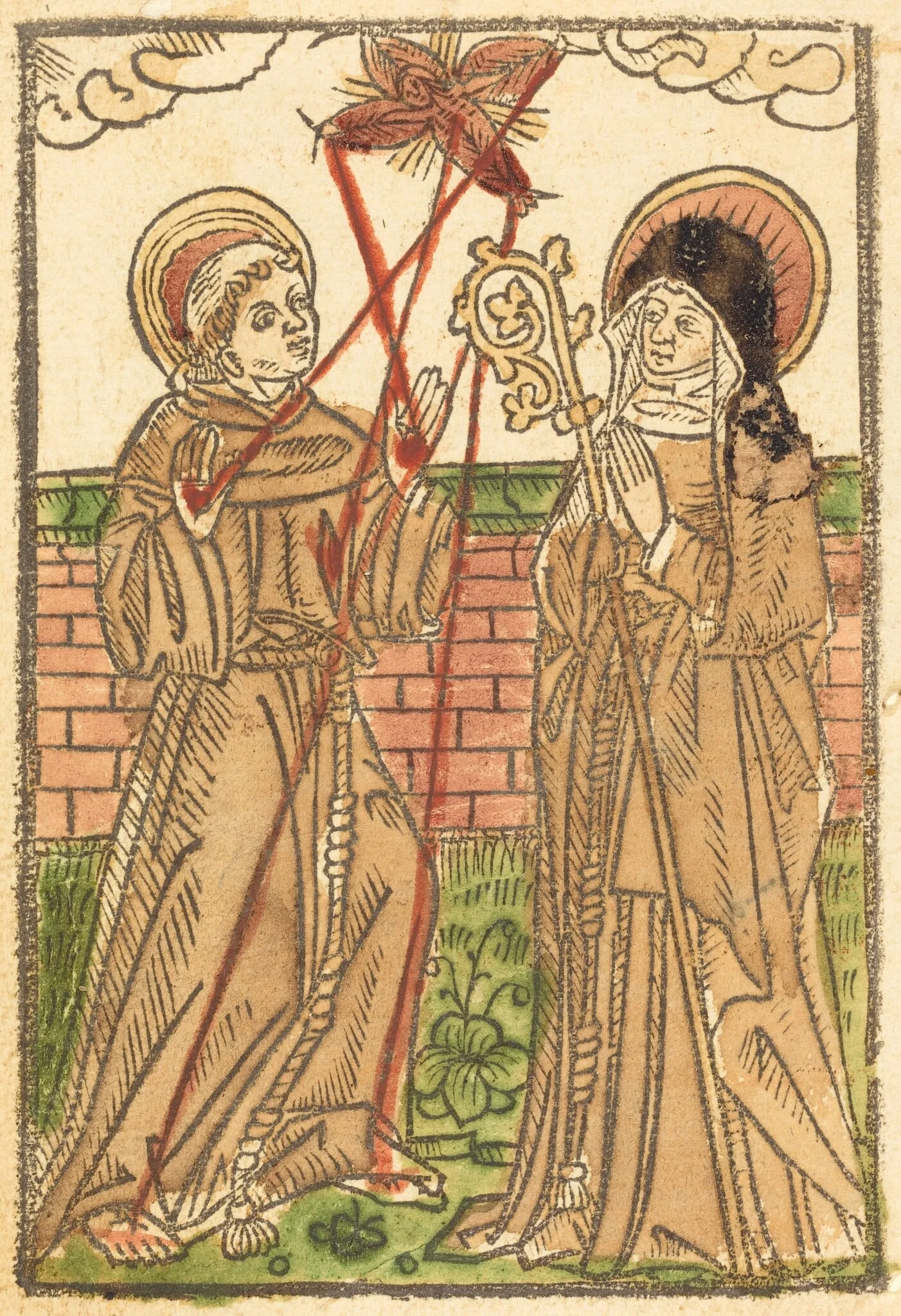 Saint Francis and Saint Clara, by German 15th Century, ink, 1480