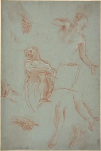 Sheet of Studies with Figures, Hands, and Feet