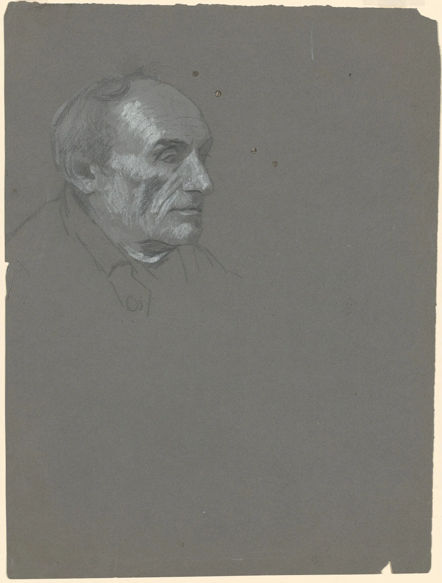 Head of a Man, by Perry, Enoch Wood, Jr., gouache, 1875
