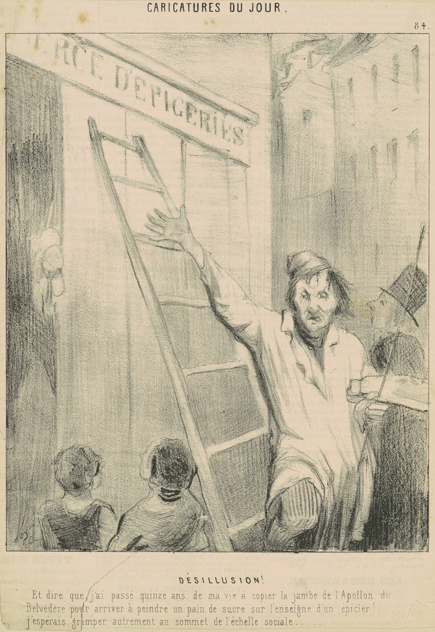 Désillusion!, by Honoré Daumier, ink, 1843