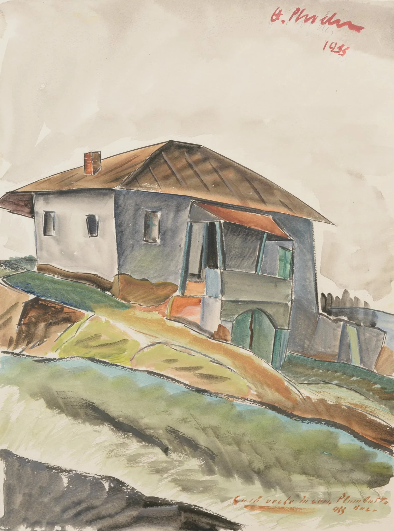 CASĂ VECHE DIN PLUMBUITA, by Alexandru Phoebus, unspecified, 1933