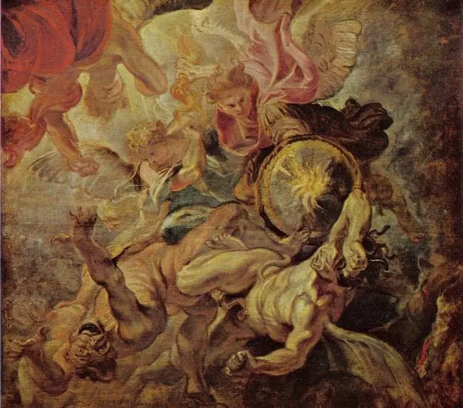 The archangel Michael defeats Satan and the rebellious angels (Revelations 12:7-9), 1620