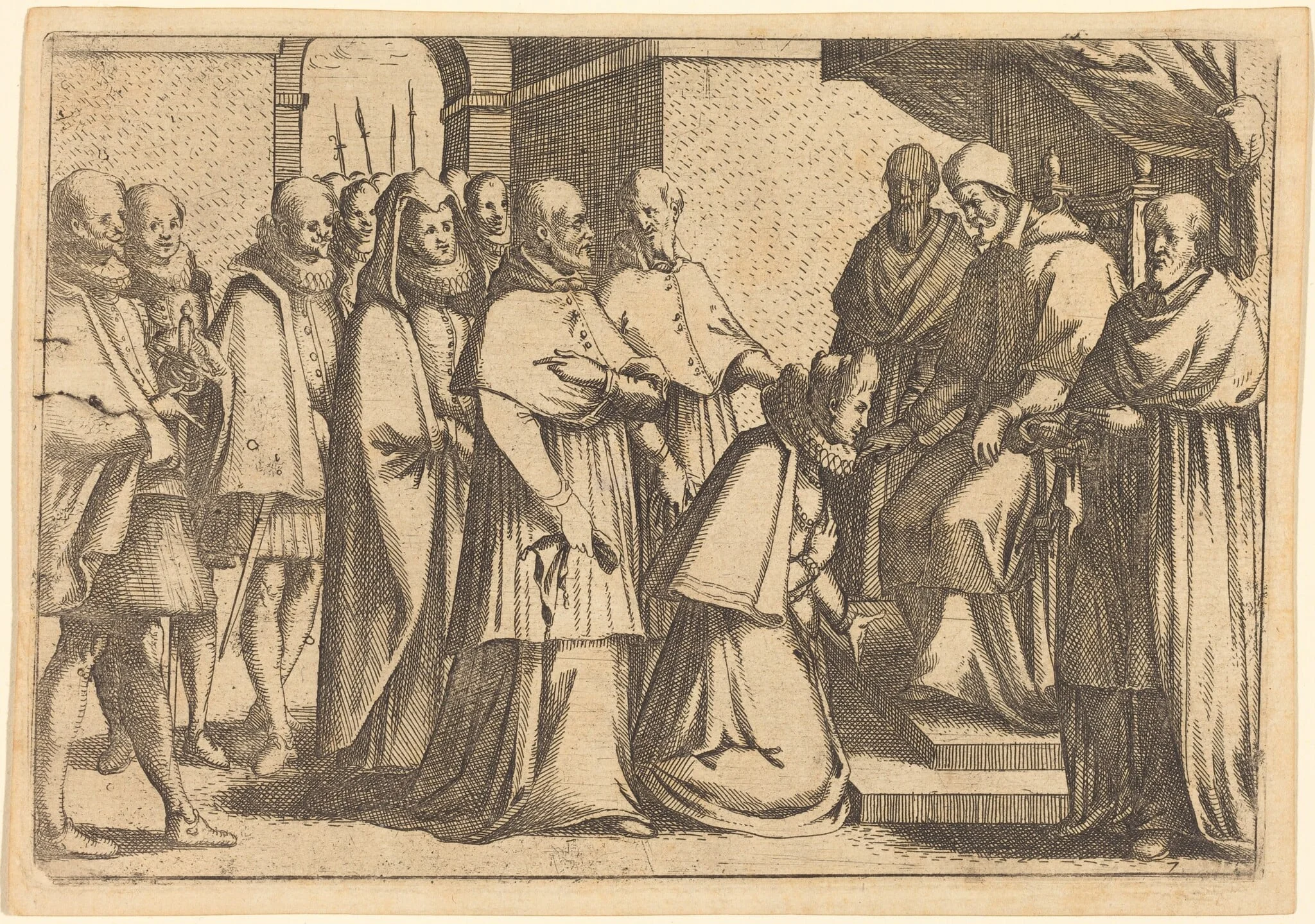 Papal Audience, by Jacques Callot, ink, 1612