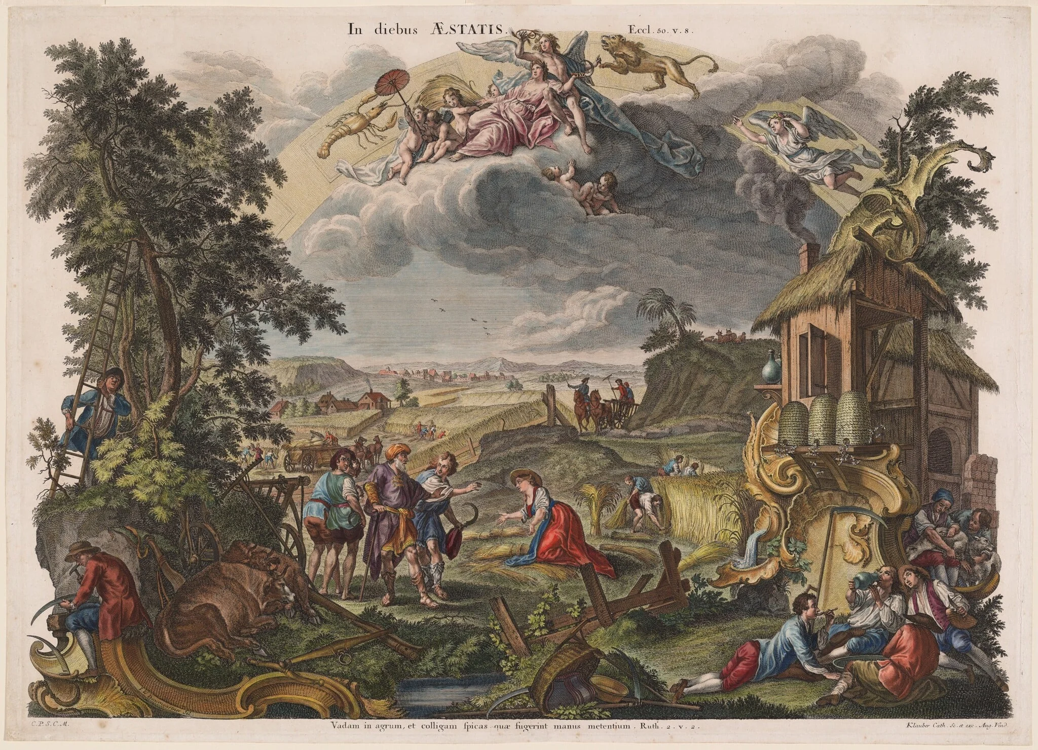 Summer, by Joseph Sebastian Klauber, ink, 1701