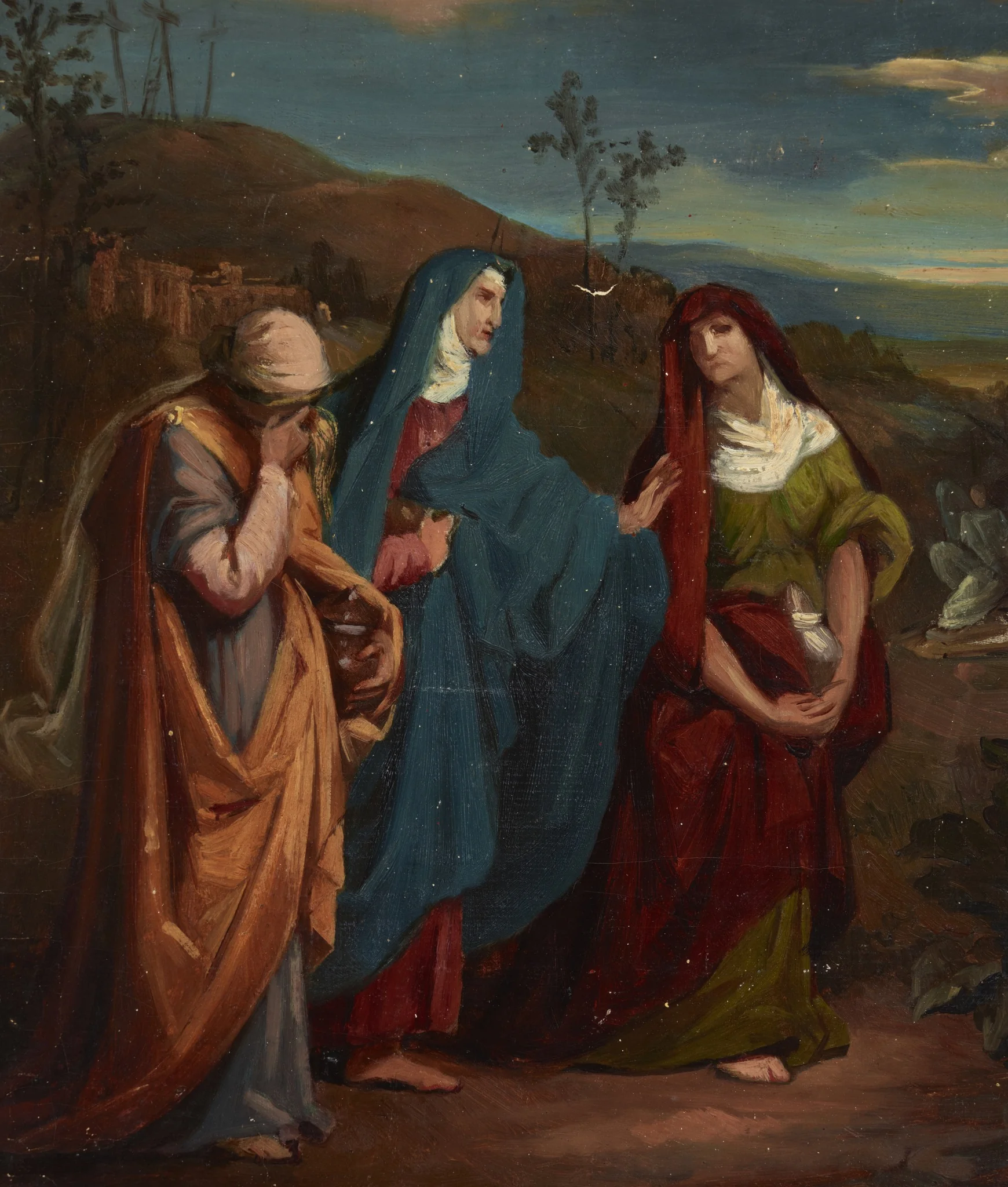Sketch to the Painting "Three Marys Walking to Christ's Tomb ", by Józef Simmler, oil, 1855