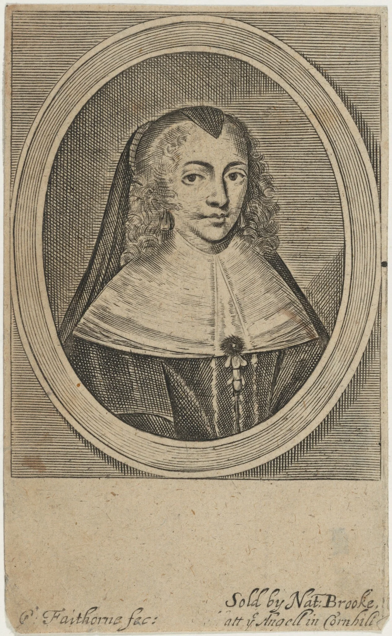 Henrietta Maria, by William Faithorne, ink, 1655