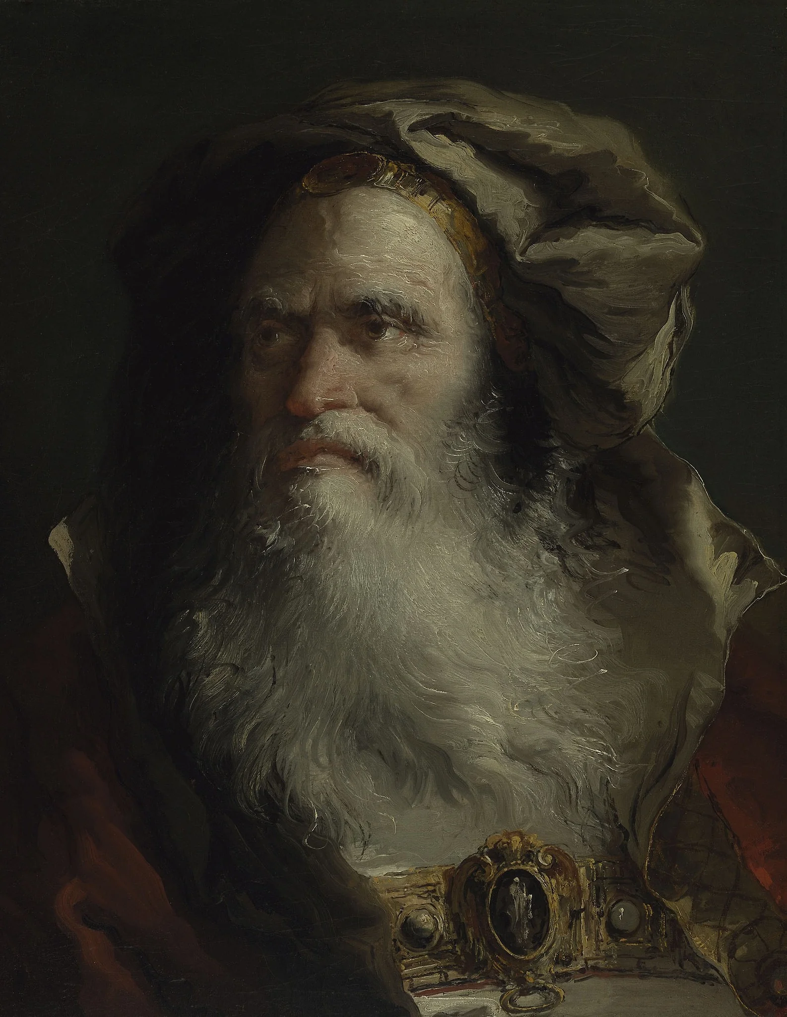 Head of a Philosopher, by Giovanni Domenico Tiepolo, oil, 1761