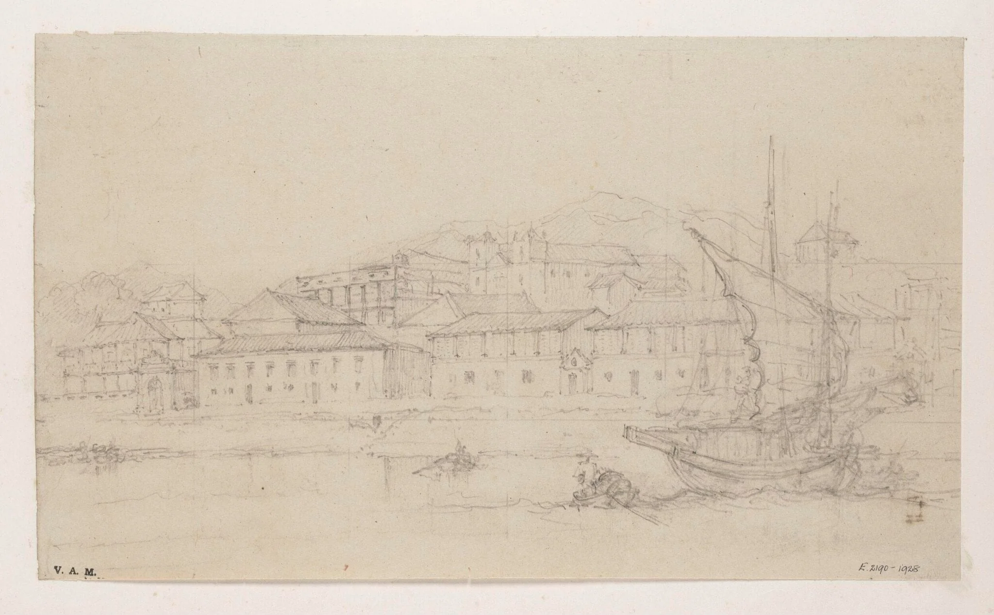 Macau with the church of S. Lourenço, by George Chinnery, 19