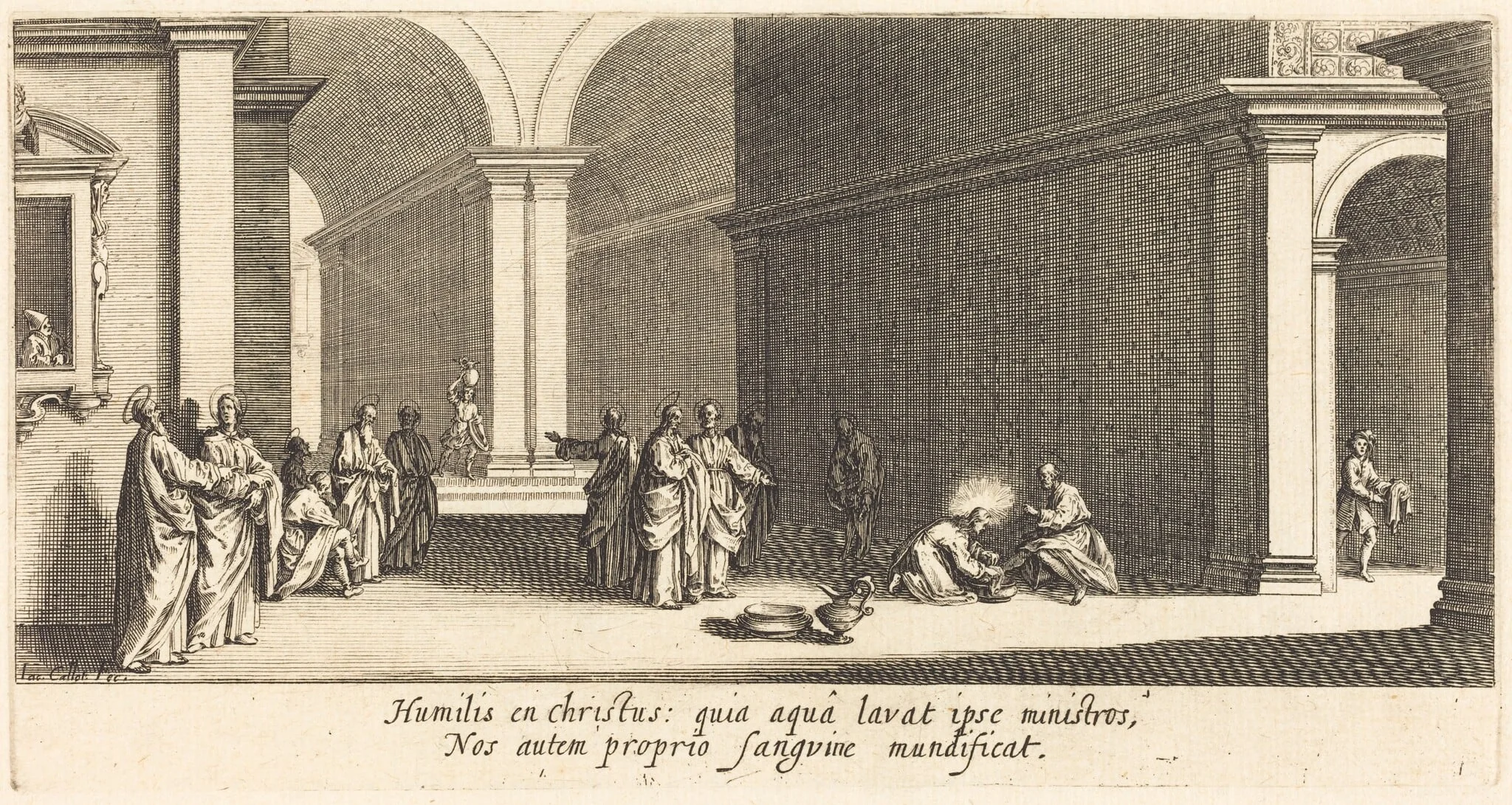Christ Washing the Apostles' Feet, by Jacques Callot, ink, 1618