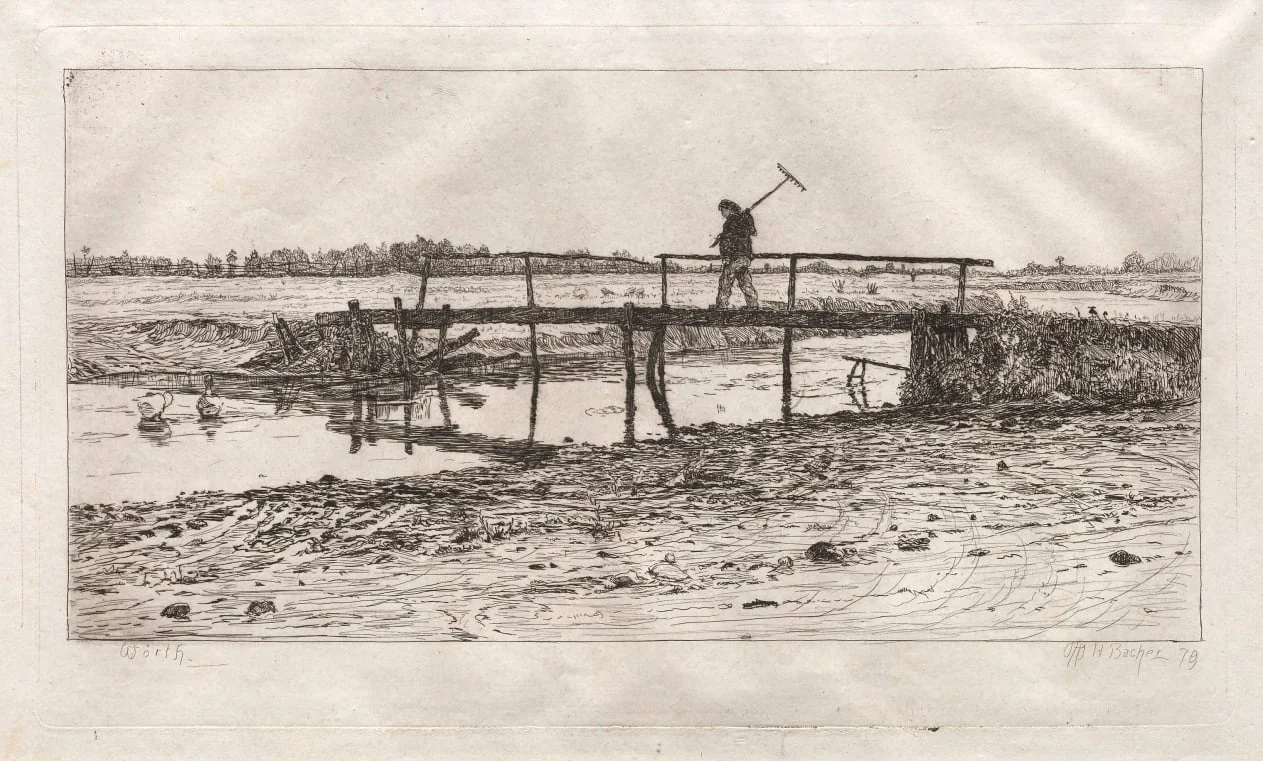 Footbridge, Worth, by Otto Henry Bacher, 1879
