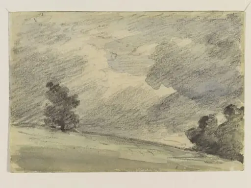Landscape with trees and clouds