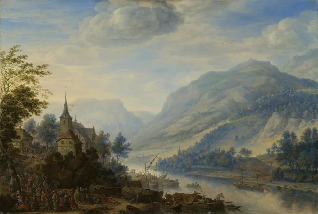 View of the Rhine river near Reineck